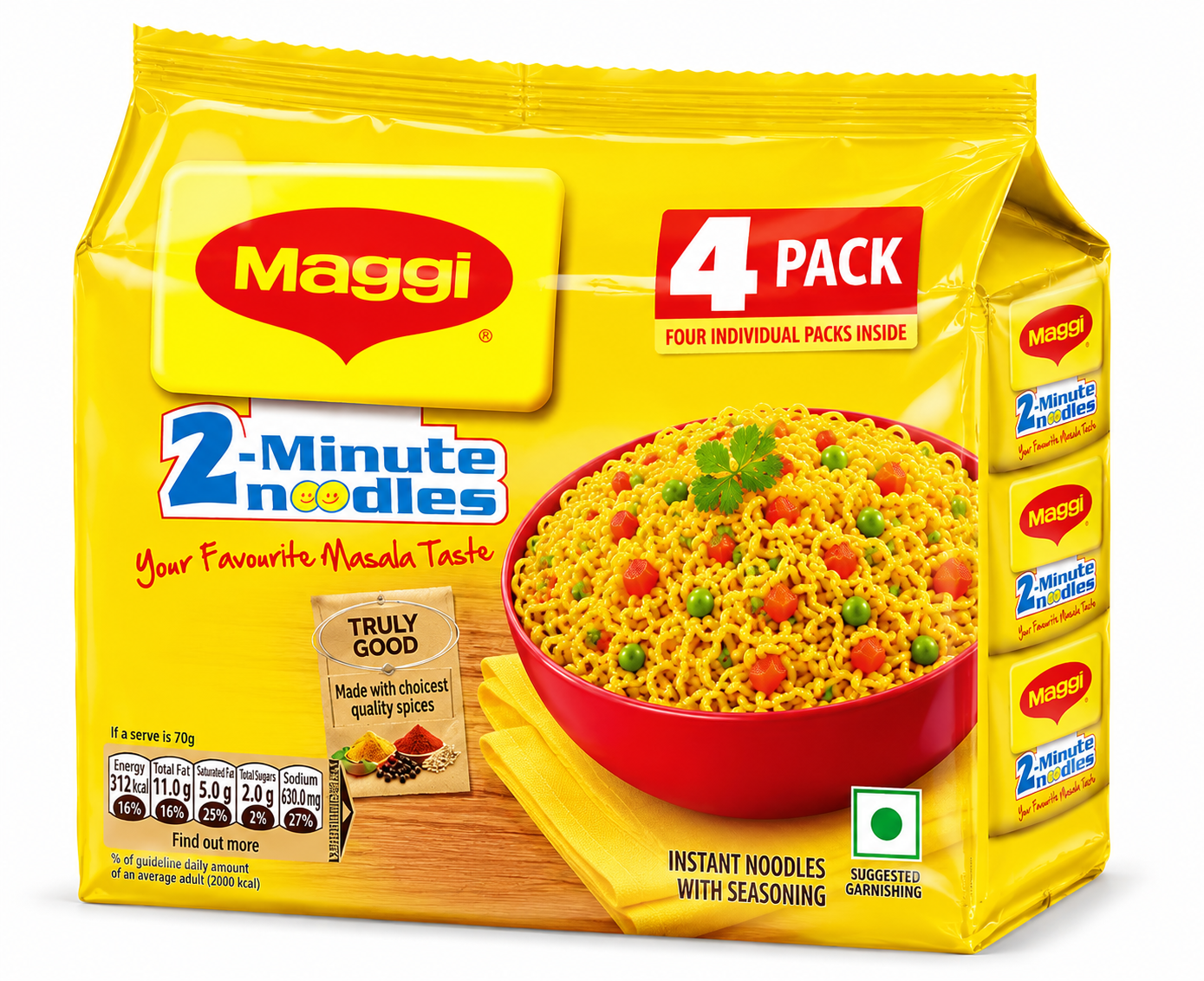 Maggi Instant Noodles — 4 Pack (Net weight: 248 gm) — 1