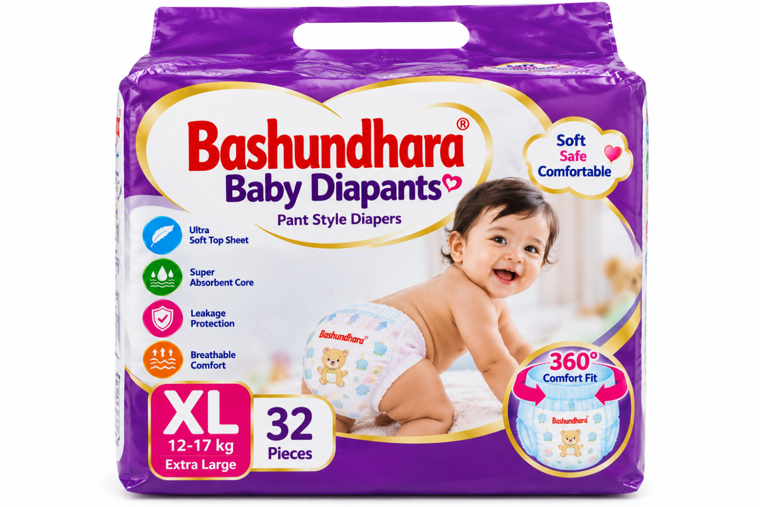Baby Diapants(32 pieces, XL size)