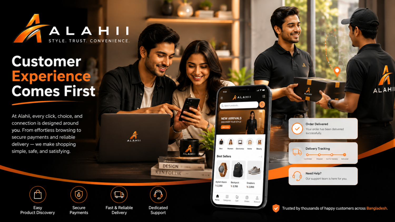 Alahii customer experience, secure payment and reliable delivery