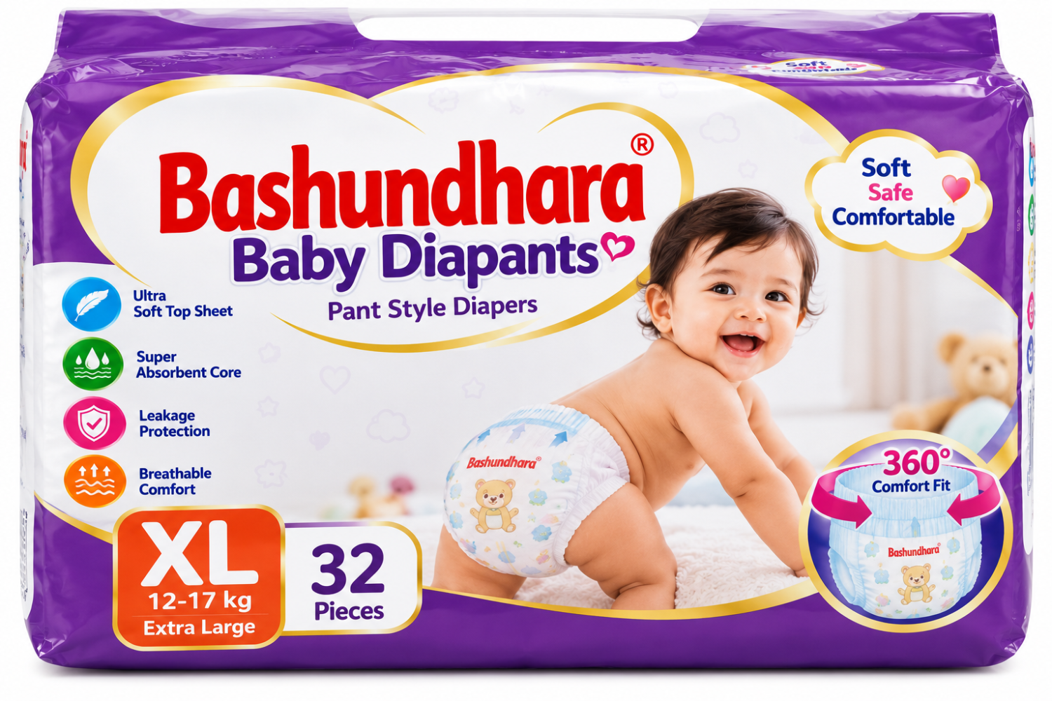 Baby Diapants(32 pieces, XL size)