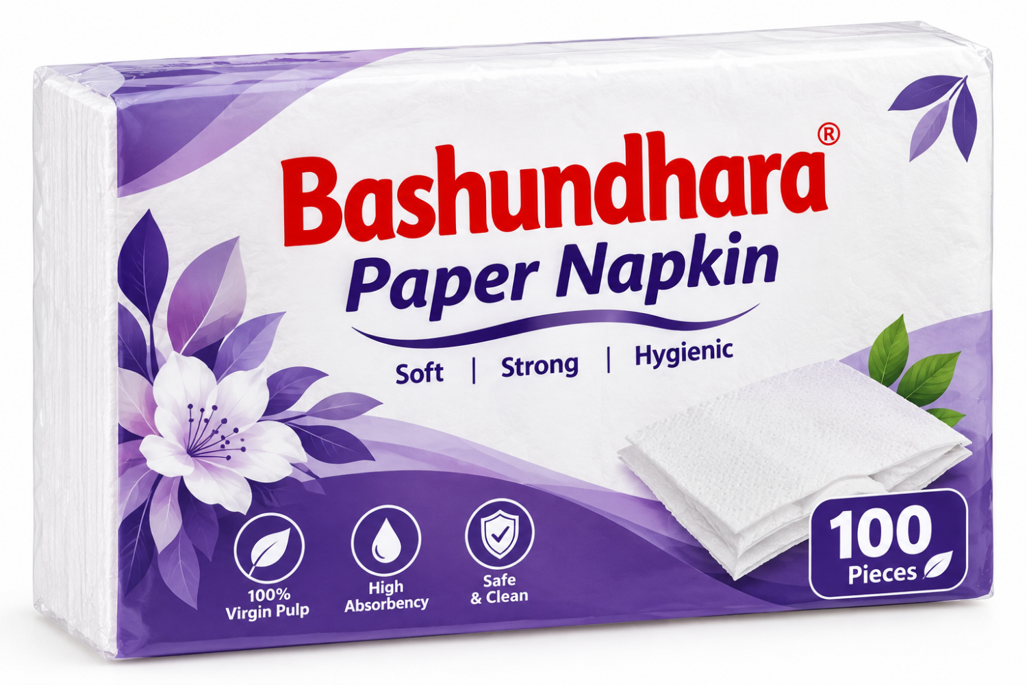 Bashundhara Paper Napkins – 100 Pieces
